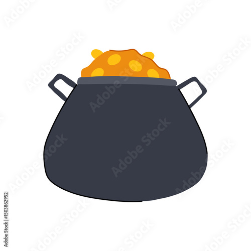 folklore leprechaun gold pot cartoon vector illustration