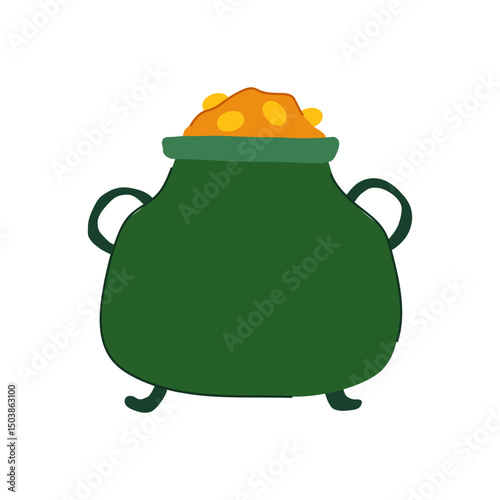 mischief leprechaun gold pot cartoon vector illustration