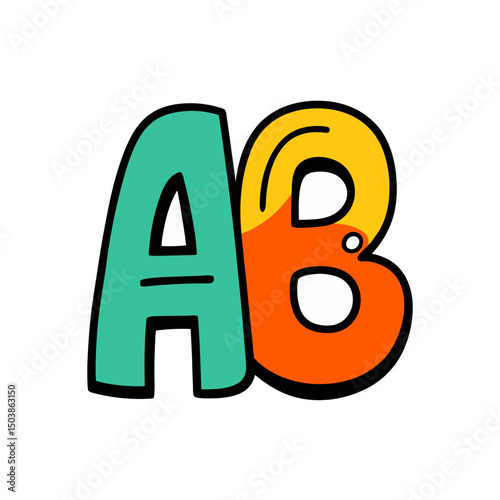 Cartoon ABC Letters Doodle Vector Art