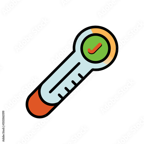 Cartoon Thermometer Check Doodle Drawing