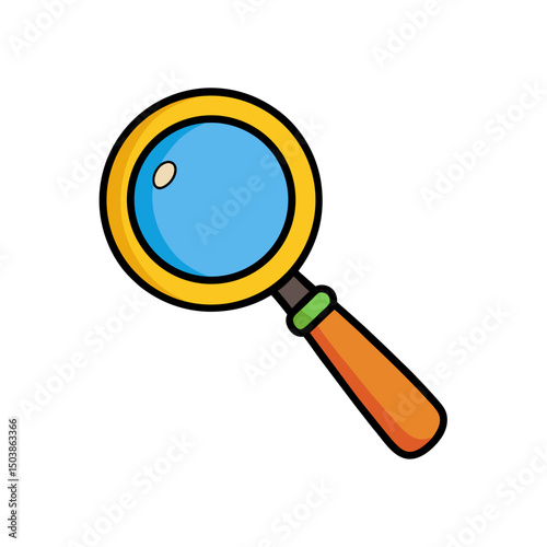Cartoon Magnifying Glass Doodle Design