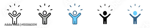 PERSEVERANCE icon with multiple style of goal, focused, confidence, commitment, purposefulness, diligence, dedication, achievement, patience and success
