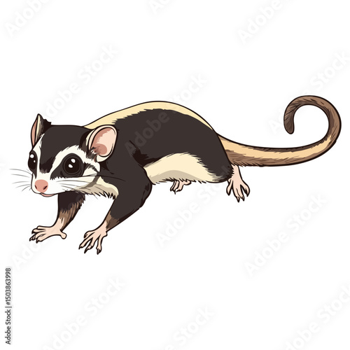 sugar glider, animal, vector, transparent background, rodent, mammal, cute, isolated, small, pet