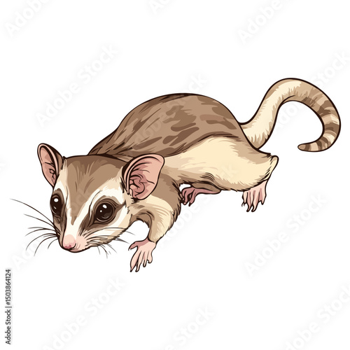 sugar glider, animal, vector, transparent background, rodent, mammal, cute, isolated, small, pet