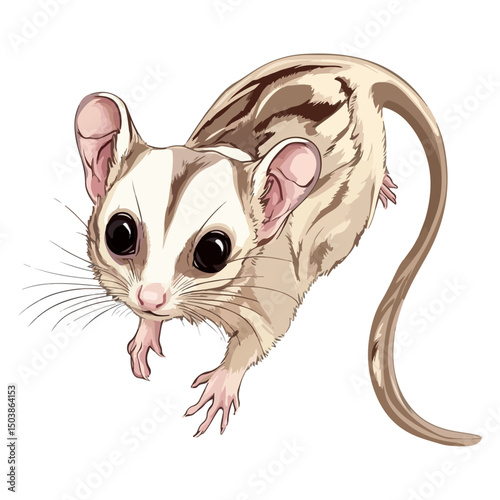 sugar glider, animal, vector, transparent background, rodent, mammal, cute, isolated, small, pet