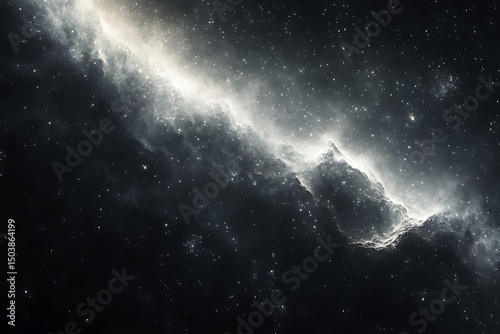 Majestic interstellar nebula illuminated by distant stars stretches across the dark cosmic canvas creating awe