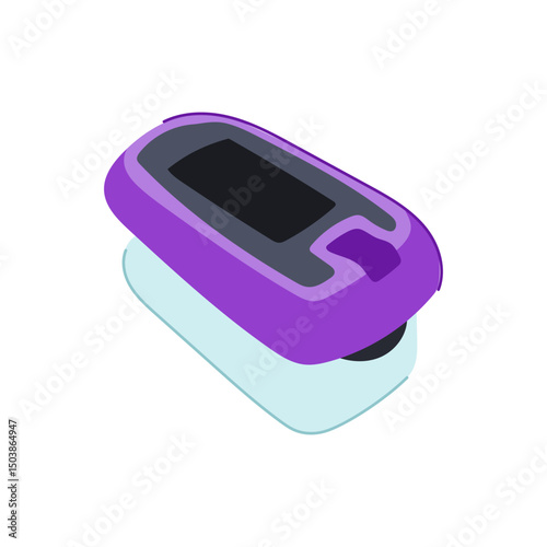 saturation oxygen fingertip monitor cartoon vector illustration