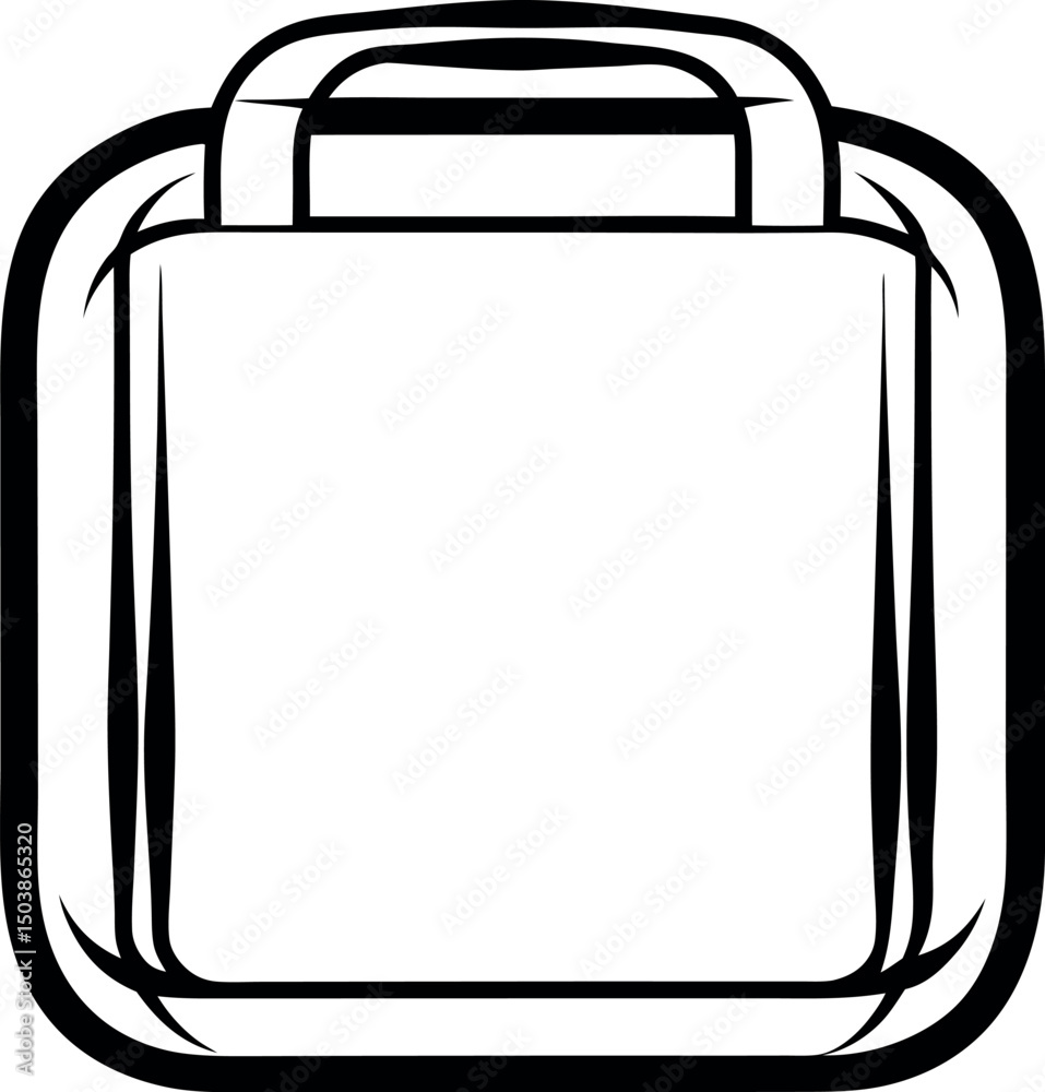 Fototapeta premium Stylized icon of a shopping bag or tote bag design illustration vector silhouette