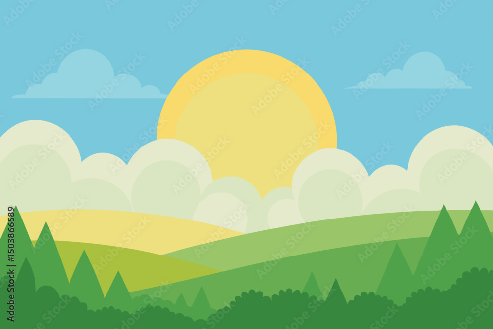 Fototapeta premium summer landscape with mountains