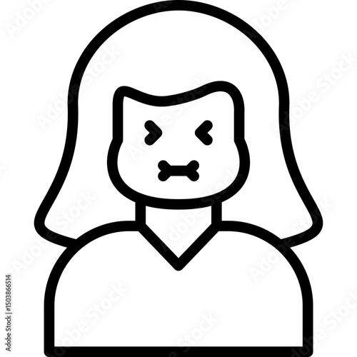 nausea pain icon illustration design with outline