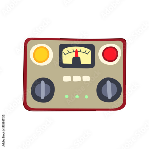 meters retro control panel cartoon vector illustration