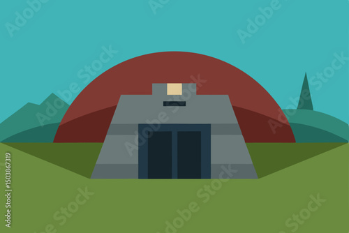 vector illustration of a green house