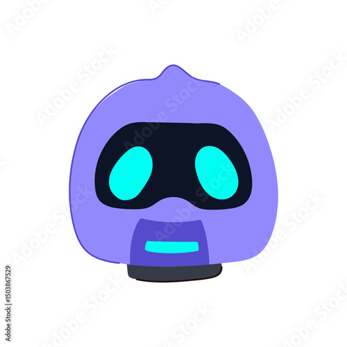 machine robot head cartoon vector illustration