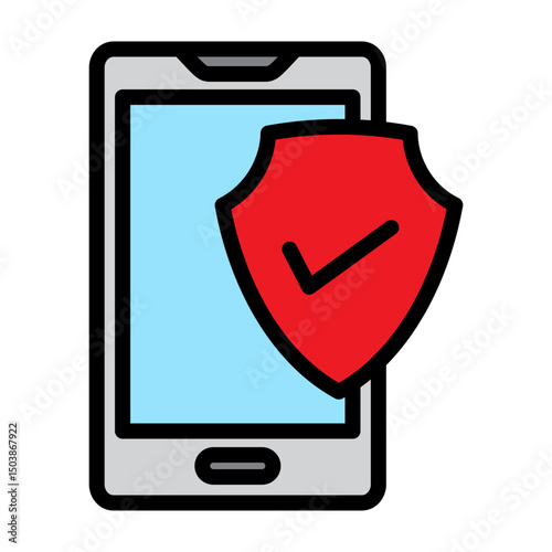 Phone Insurance Vector Filled Icon Design
