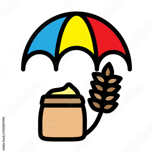 Crop Insurance Vector Filled Icon Design