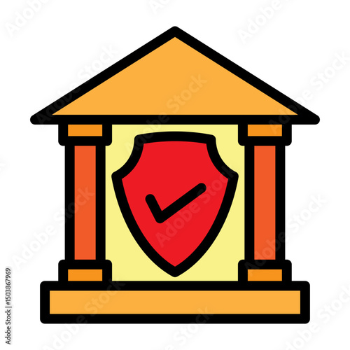 Banking Inurance Vector Filled Icon Design