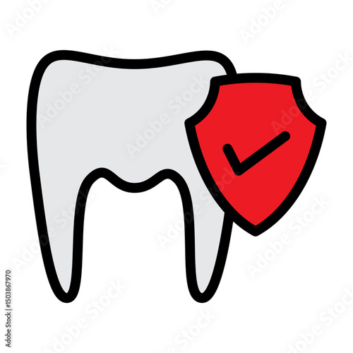 Dental Protection Vector Filled Icon Design