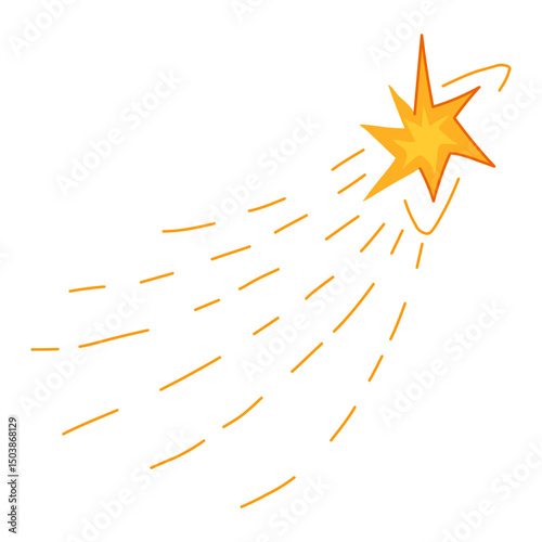 galaxy shooting star space cartoon vector illustration