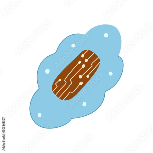 monitoring smart patch cartoon vector illustration