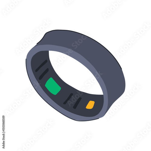 biometric smart ring cartoon vector illustration