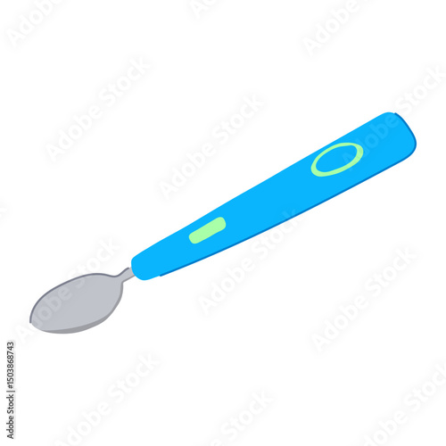 assistive smart spoon cartoon vector illustration