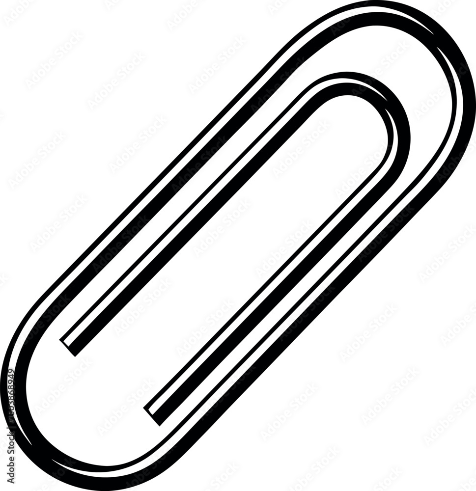 Isolated paper clip illustration for office supplies and organization projects usage vector silhouette Isolated paper clip illustration for office supplies and organization projects usage vector silhouette