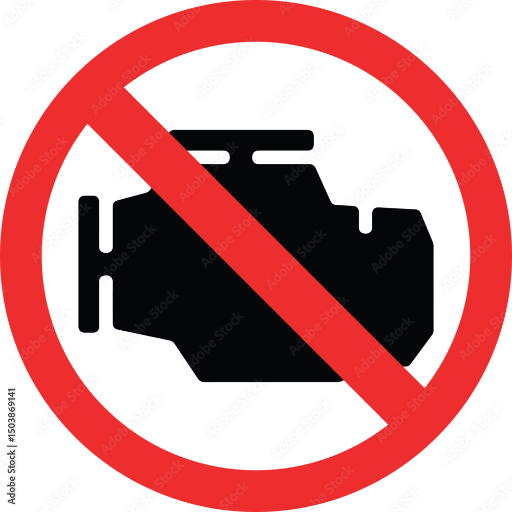 turn off your engine sign on white background