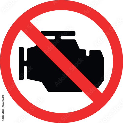 turn off your engine sign on white background