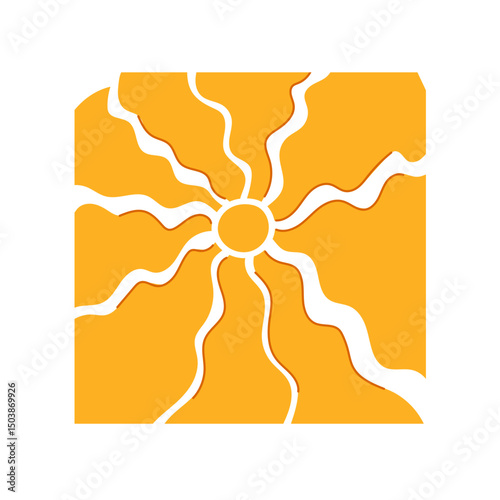 warmth sun groovy cartoon vector illustration