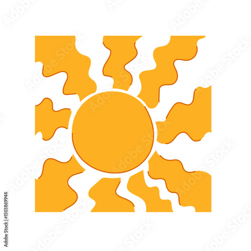 vibrant sun groovy cartoon vector illustration