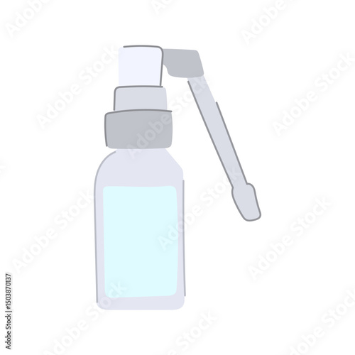 mist throat spray bottle cartoon vector illustration