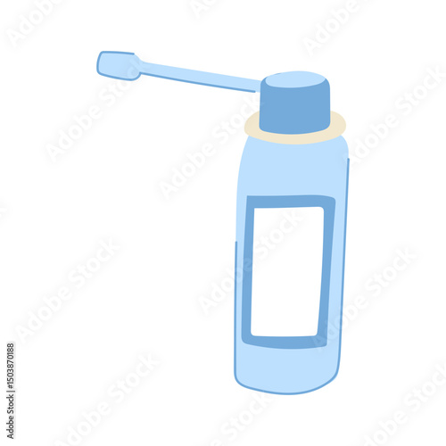 liquid throat spray bottle cartoon vector illustration