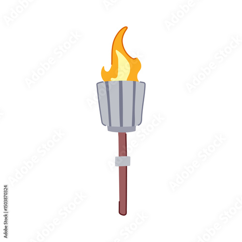 light torch fire cartoon vector illustration