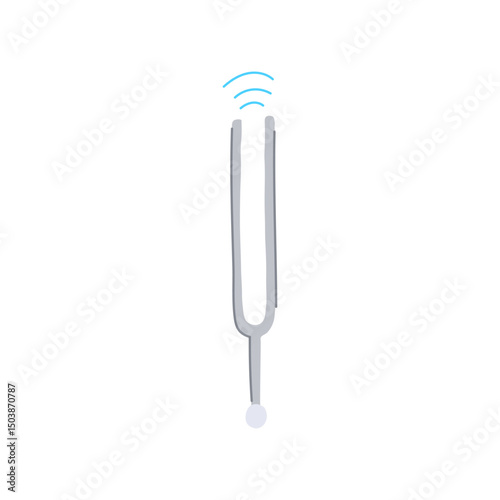 frequency tuning fork cartoon vector illustration