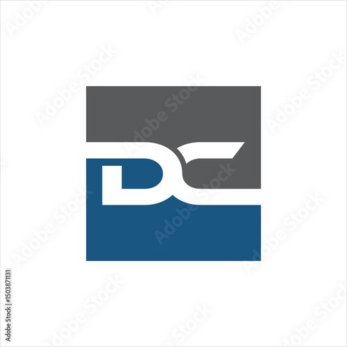 letter DC initial square logo vector