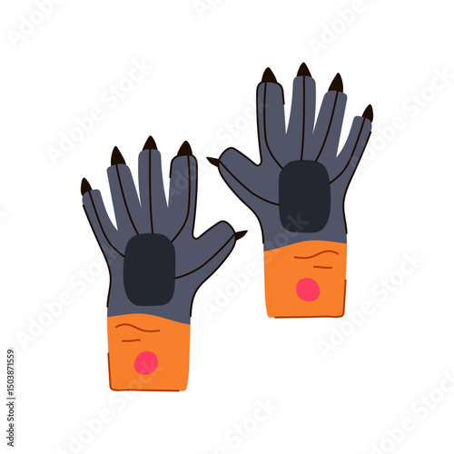 reality vr glove cartoon vector illustration