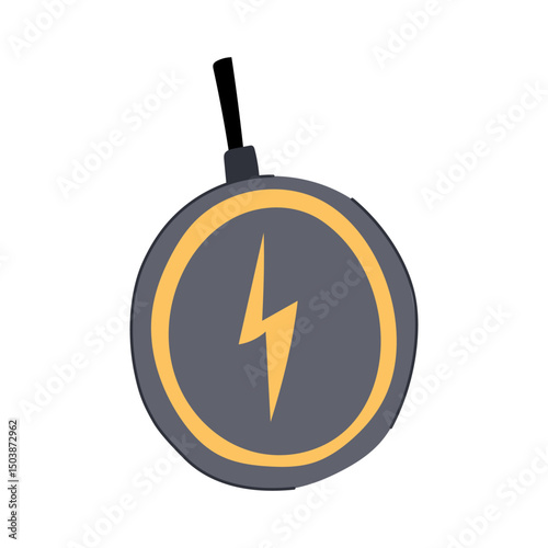 portable wireless laptop charger cartoon vector illustration