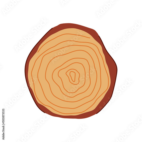 hard wood circle cartoon vector illustration
