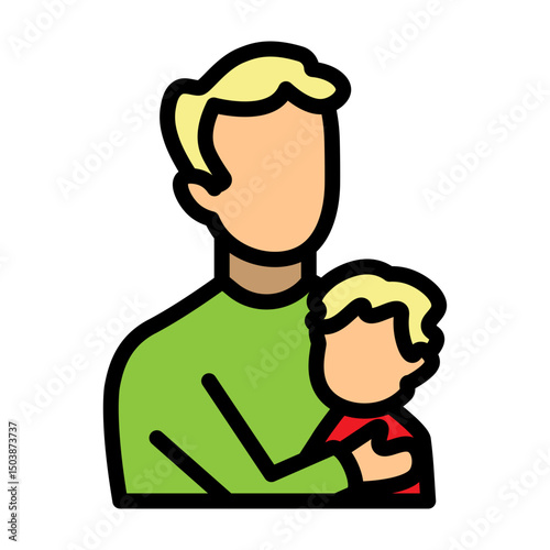 Father Hug Vector Filled Icon Design