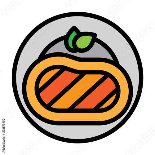 Steak Icon Vector Filled Icon Design