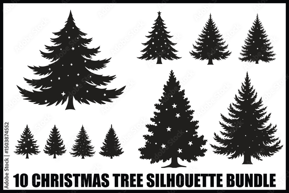 Obraz premium Christmas Tree Silhouette Bundle