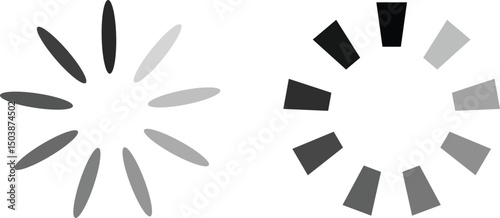 Loading bar set. Retro progress bars on white and black screens. Search vector loading vector collection isolated on transparent of loading and buffering symbols for websites, app, logo load design.