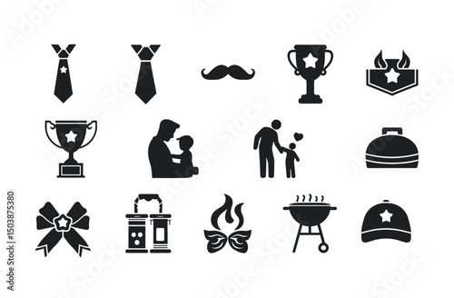 Father's Day Icons Set for Design