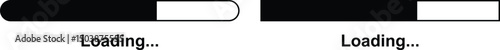 Loading bar set. Retro progress bars on white and black screens. Search vector loading vector collection isolated on transparent of loading and buffering symbols for websites, app, logo load design.