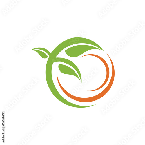 Green leaf ecology nature element vector icon