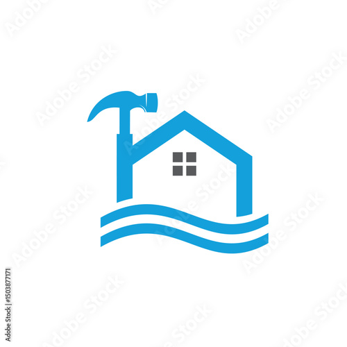 home renovation logo abstract vector