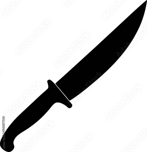 Kitchen boning knife on white background. 