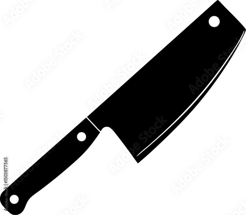 Kitchen cleaver knife isolated on white