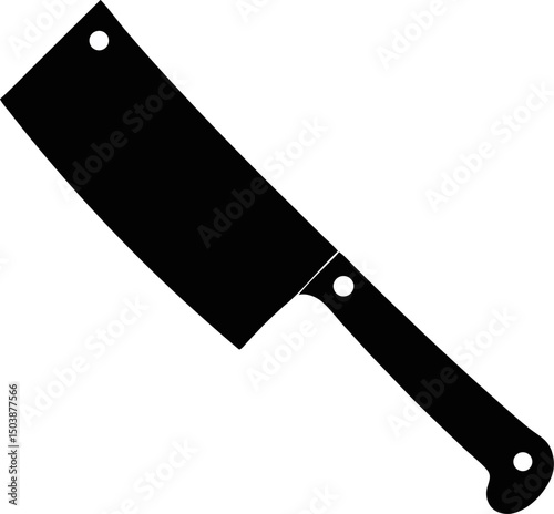 Kitchen cleaver knife silhouette vector
