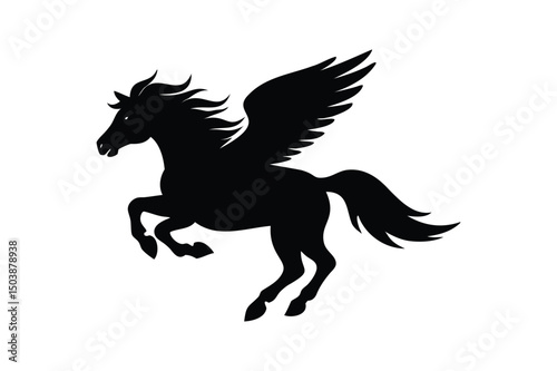 Horse flying silhouette